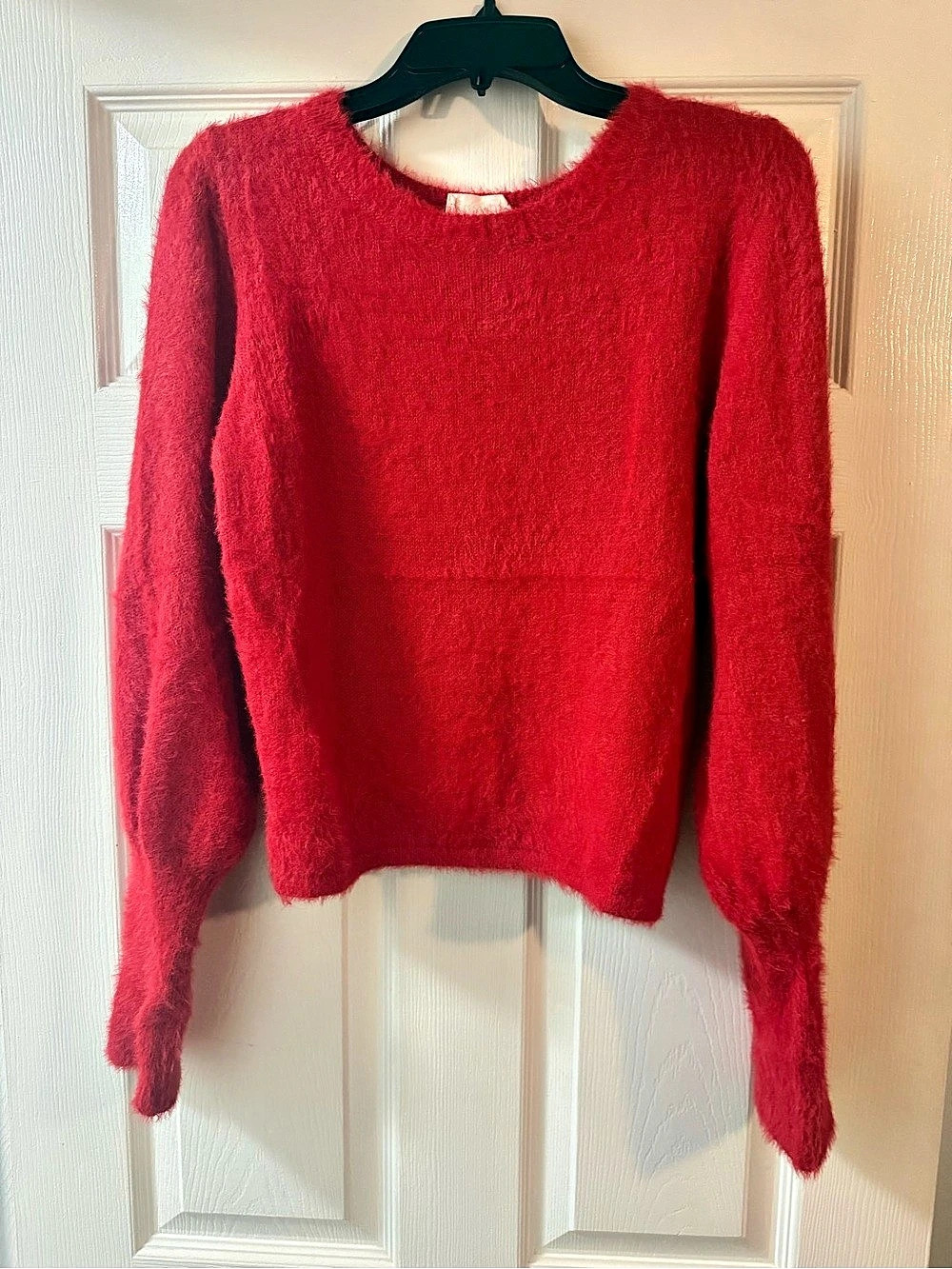 New In Fuzzy Crewneck Sweater in Red Size Medium